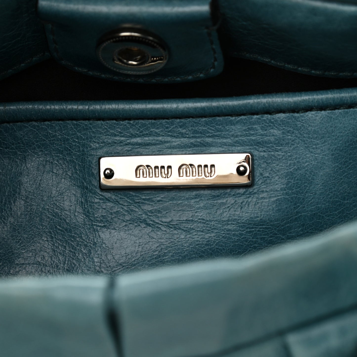 Vitello Lux Gathered Tote Azzurro