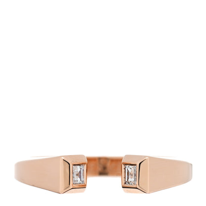 Hermes 18K Rose Gold Diamond PM Clou de Forge Ring 52 6 1 of 5