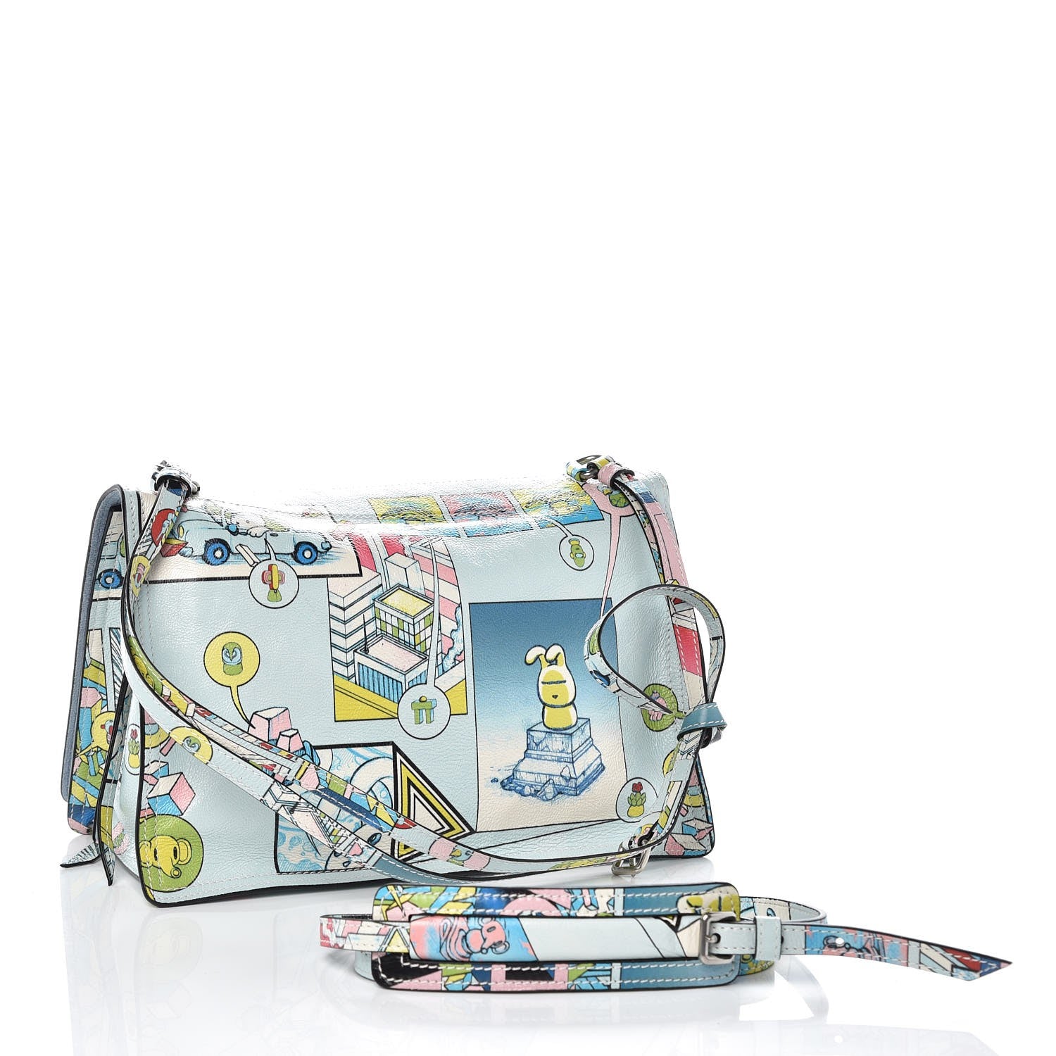 Prada X JAMES JEAN Glace Calf Comic Print Etiquette Flap Multicolor 4 of 9