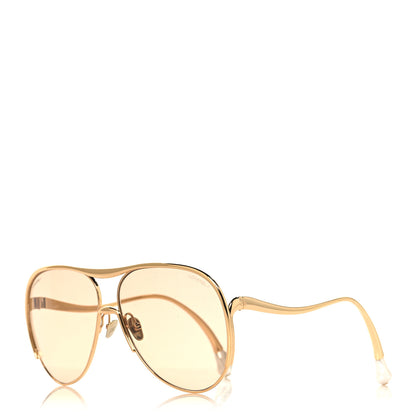 Chanel Metal Pearl Pilot Sunglasses 71790 Gold Brown 1 of 7