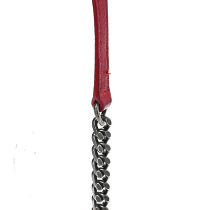 Saint Laurent Sheepskin Matelasse Chevron Monogram College Chain Wallet New Red 16 of 16