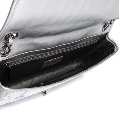 Chanel Vinyl Large Ice Cube Flap Silver 7 of 7