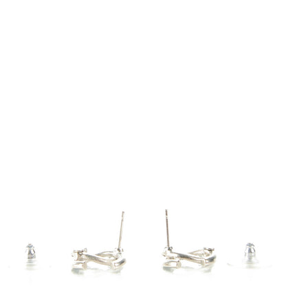 Chanel Crystal Baguette CC Earrings Blue 4 of 4
