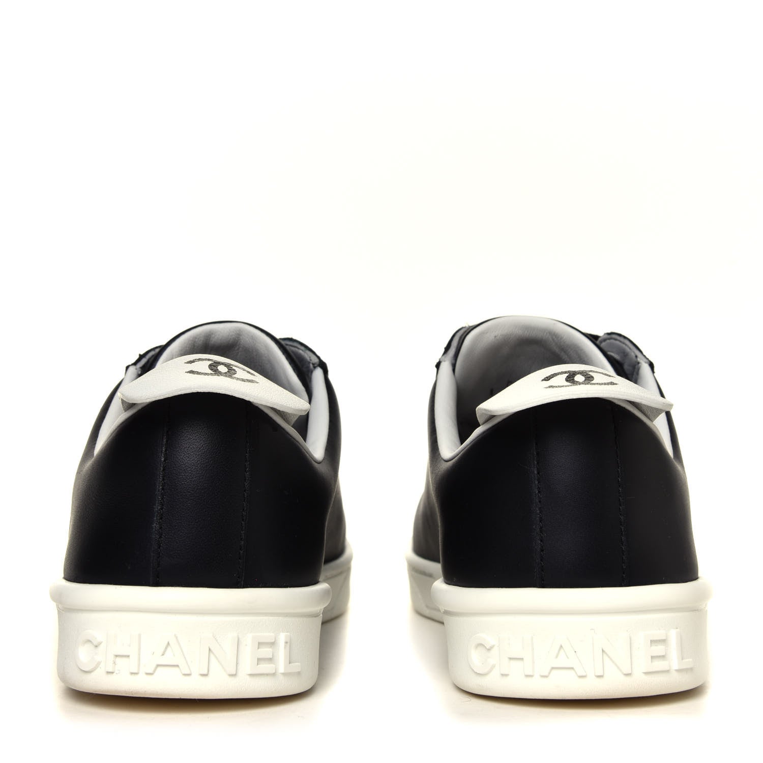 Chanel Calfskin Womens CC Sneakers 36 Black 9 of 12