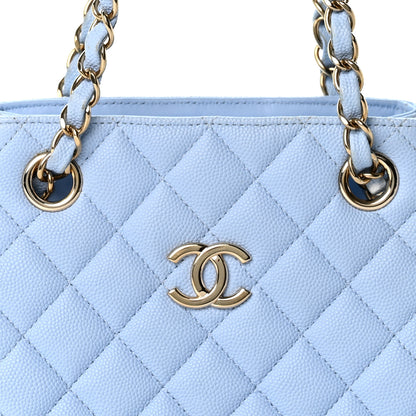 Chanel Caviar Quilted Mini Bucket Bag Blue 8 of 14