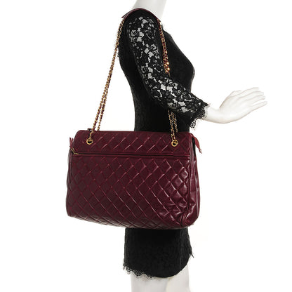 Chanel Lambskin Quilted Shoulder Bag Bordeaux 2 of 7