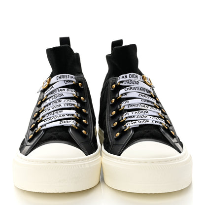 Christian Dior Technical Knit Calfskin Womens Walk'N'Dior High Top Sneaker 41 Black 2 of 7