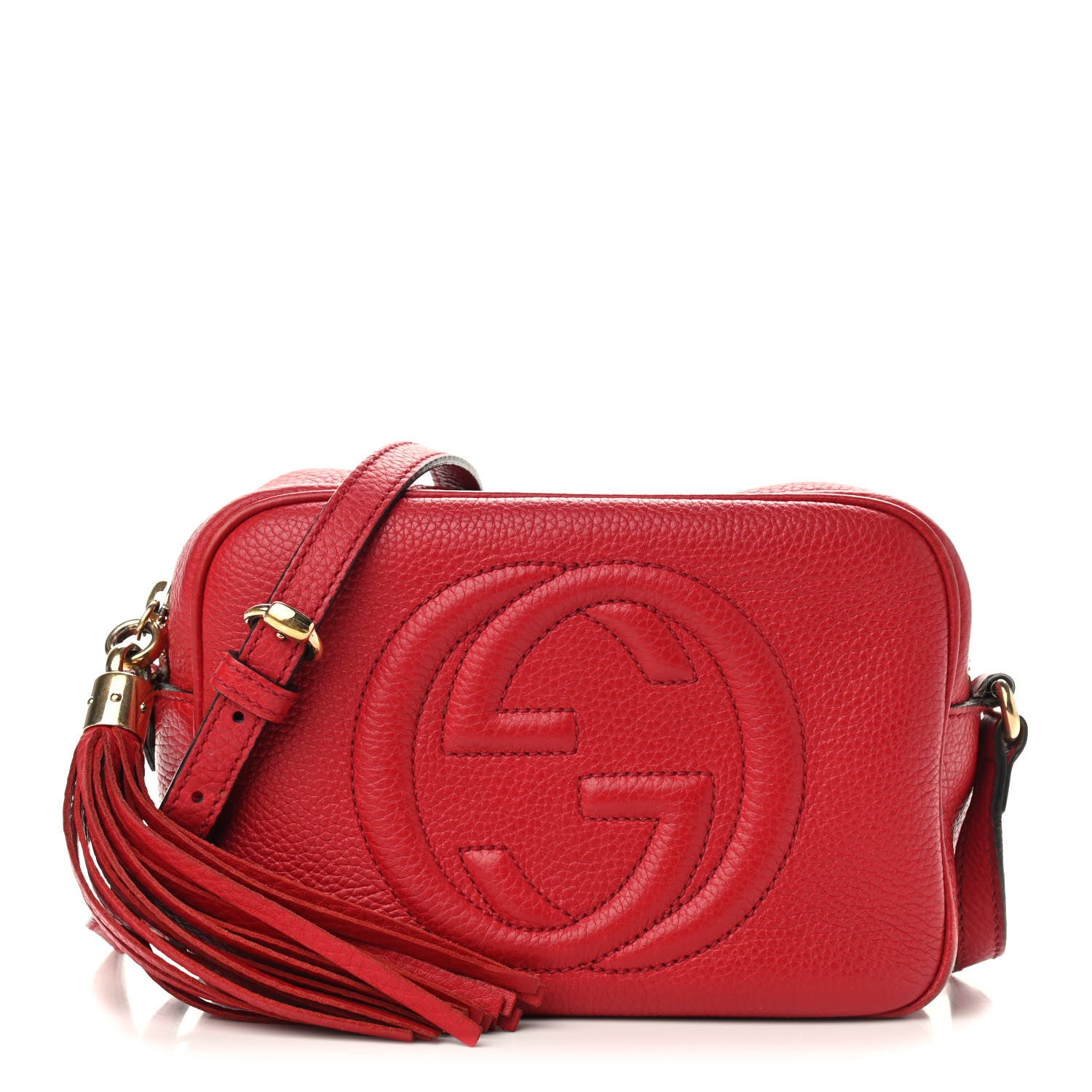 Gucci Pebbled Calfskin Small Soho Disco Bag Tabasco Red 1 of 14