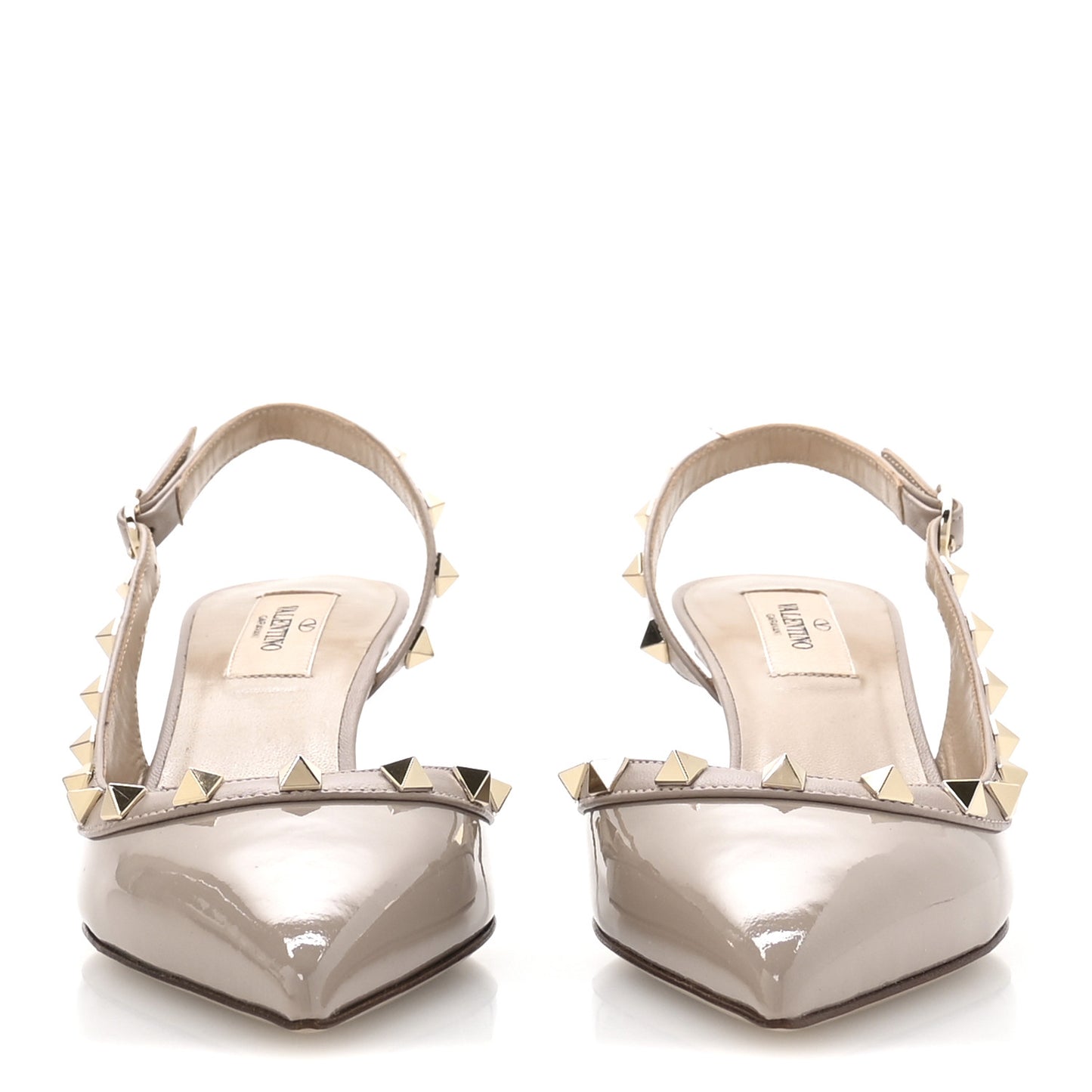 Patent Rockstud Half d'Orsay Slingback 50mm Pumps 36 Poudre