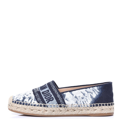Christian Dior Canvas Tie and Dior Embroidered Granville 15mm Espadrilles 35.5 Denim 1 of 9
