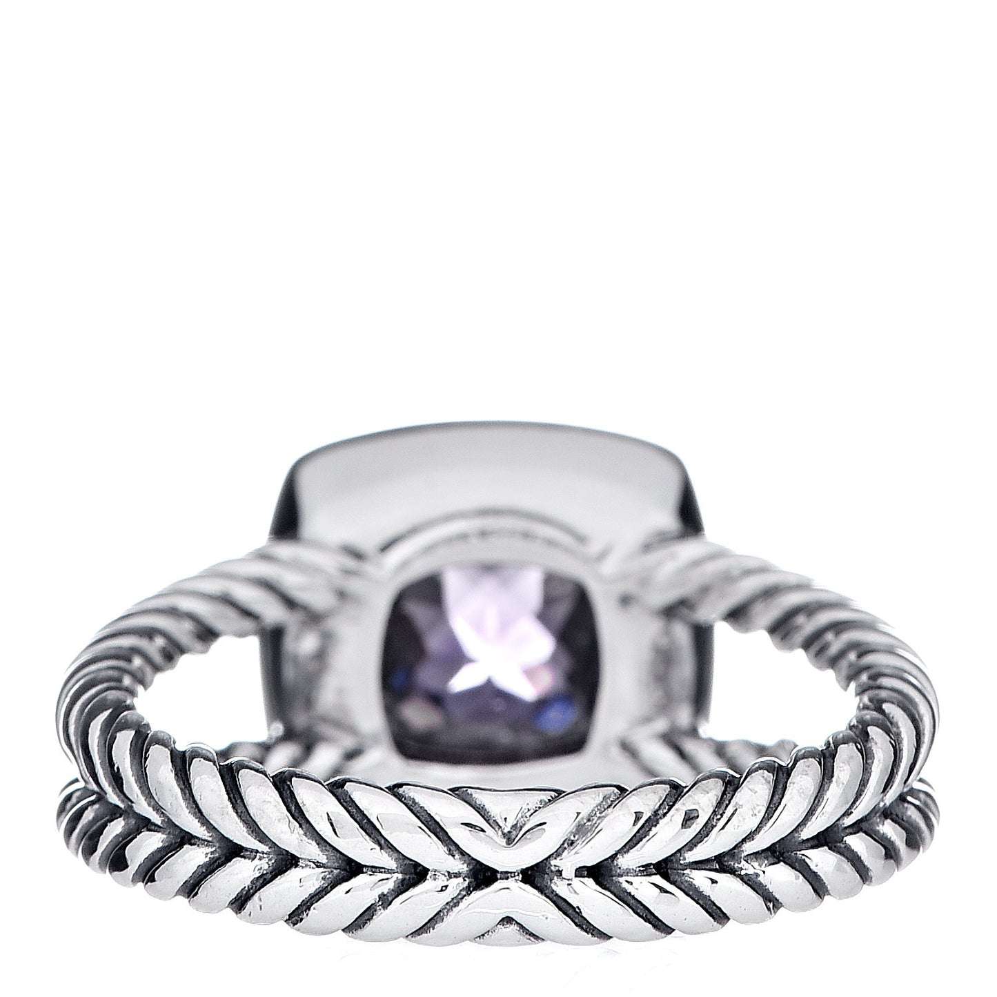 Sterling Silver Diamond Amethyst 7mm Petite Albion Ring 53 6.25