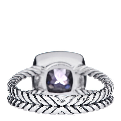 David Yurman Sterling Silver Diamond Amethyst 7mm Petite Albion Ring 53 6.25 4 of 5