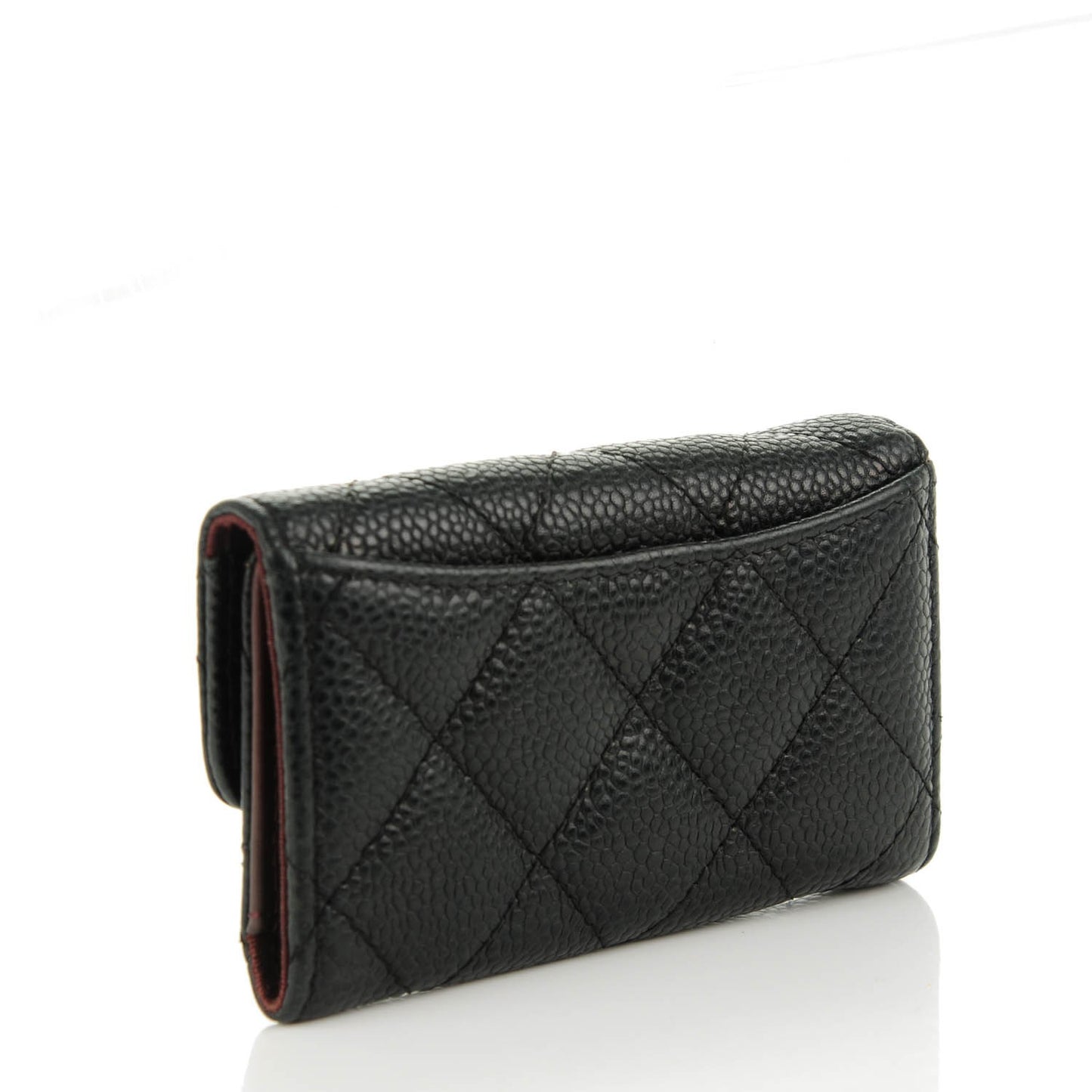 Caviar Quilted 6 Key Holder Black