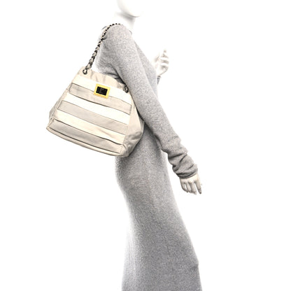 Chanel Nylon Quilted 2.55 Reissue Tote White Grey 2 of 10