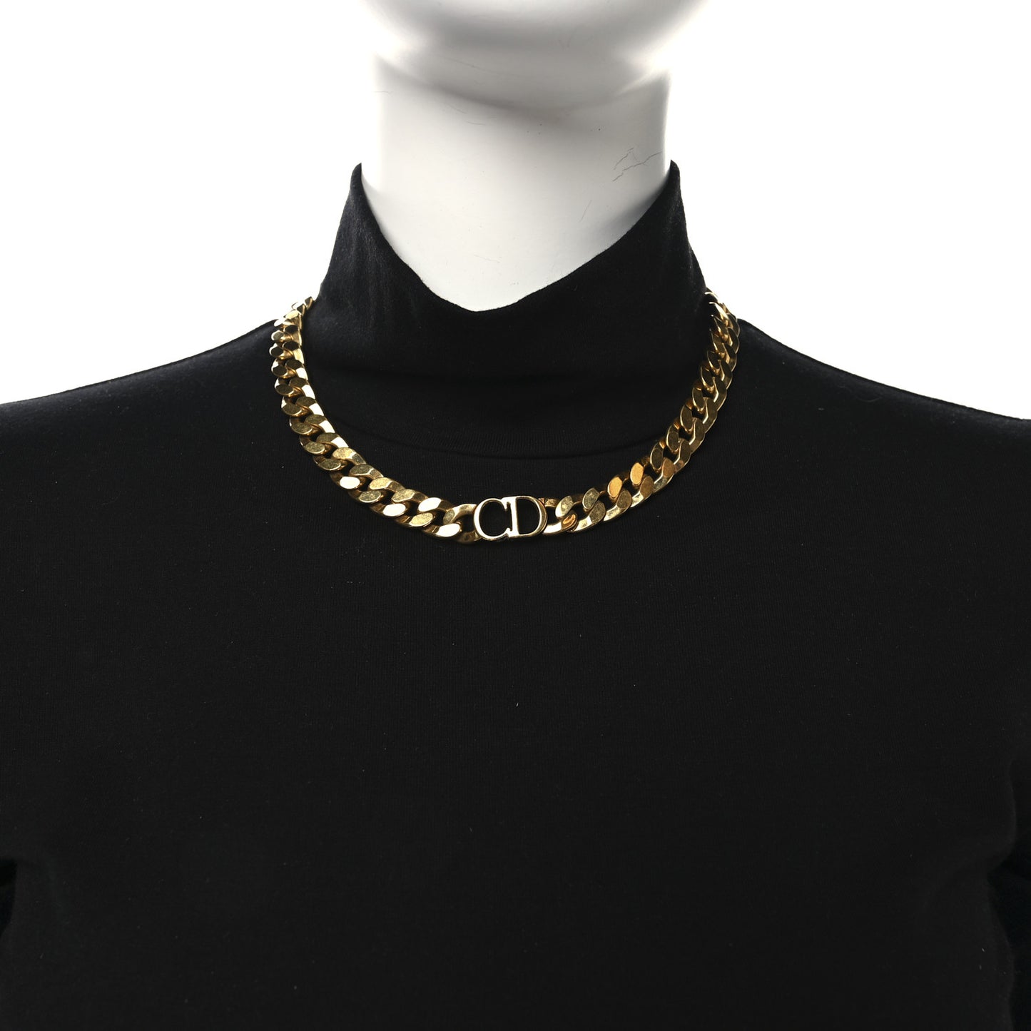 Metal CD Choker Necklace Gold
