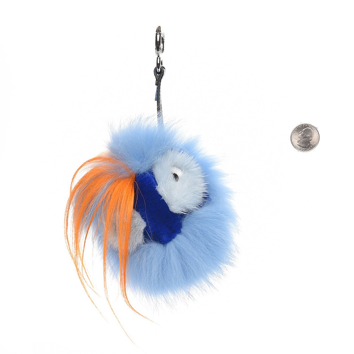 Fox Rabbit Goat Mink Fur Vitello Flamingo Dawny Monster Bag Bug Charm Azzurro Sky Orange Multicolor