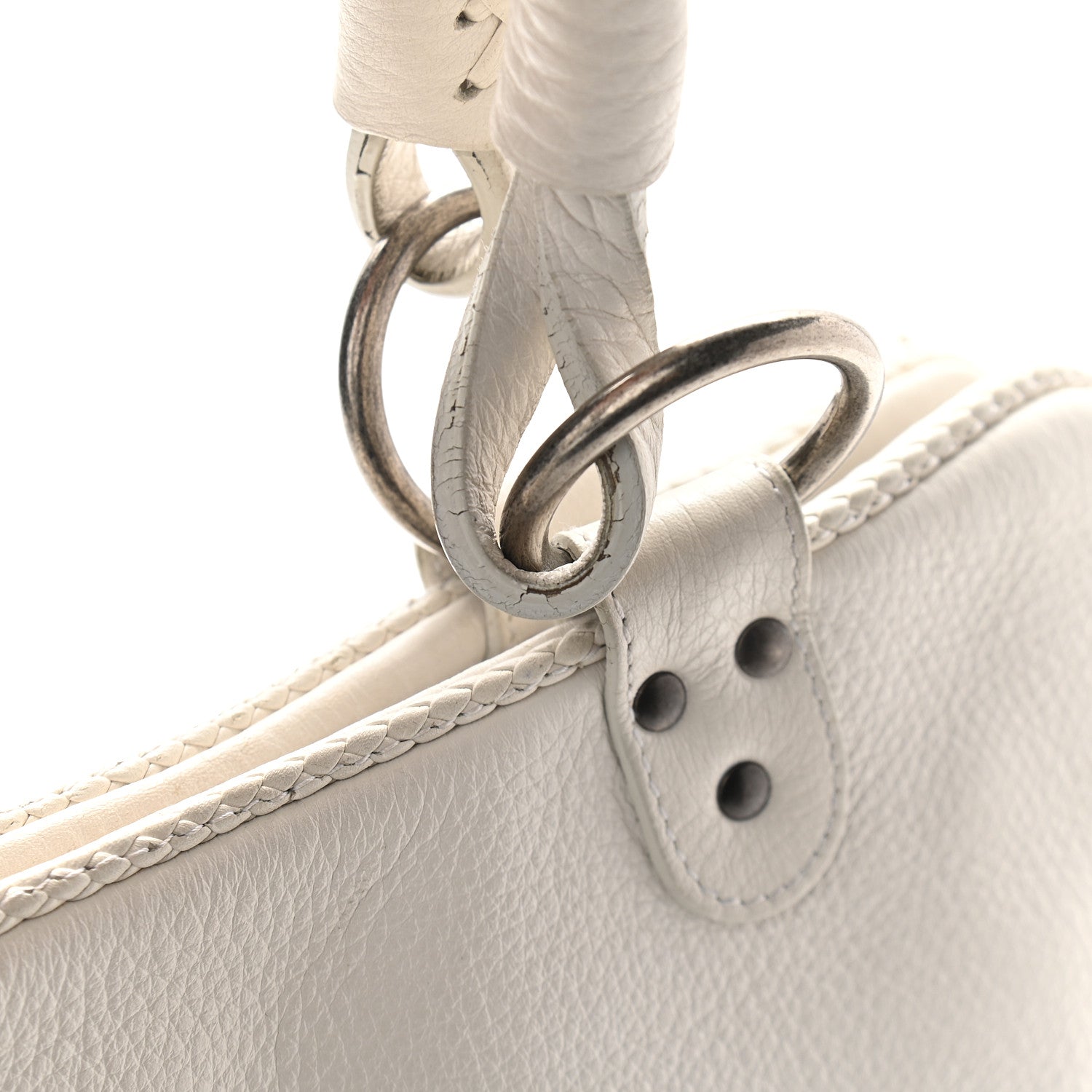 Christian Dior Calfskin Braided Gaucho Double Saddle Bag White 10 of 10