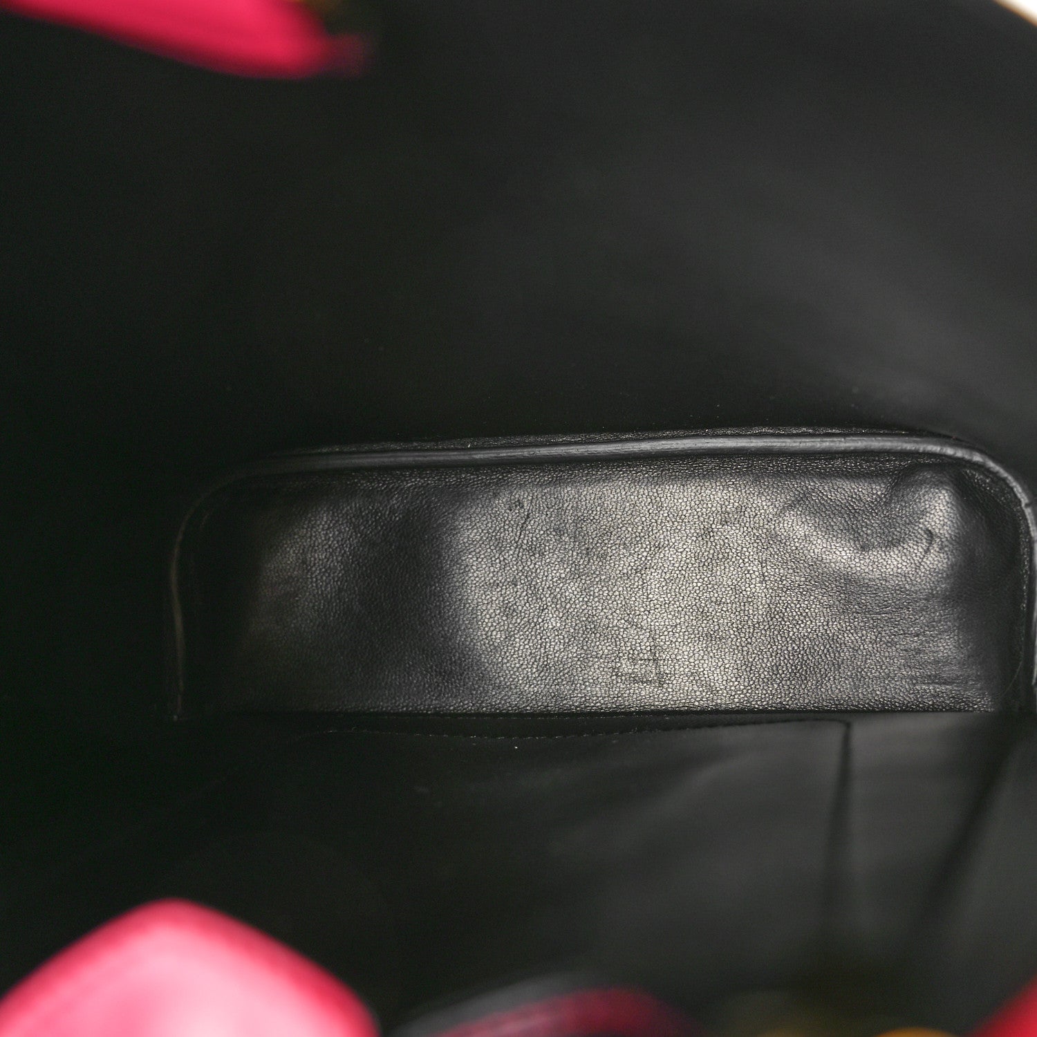 Prada Saffiano Cuir Medium Panier Bucket Bag Magenta Black 5 of 9