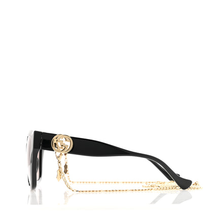 Gucci Acetate Square Frame Chain Sunglasses GG1023S Black 3 of 8