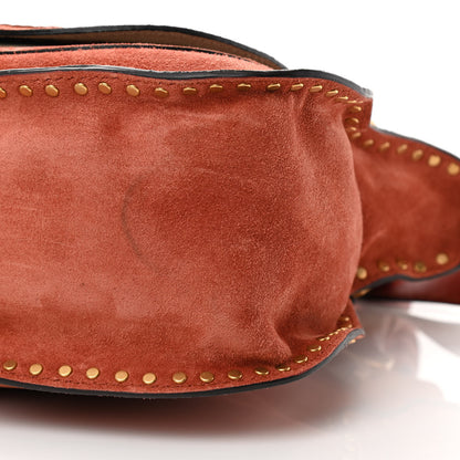 Chloe Suede Calfskin Braided Medium Marcie Satchel Terracotta Red 10 of 13