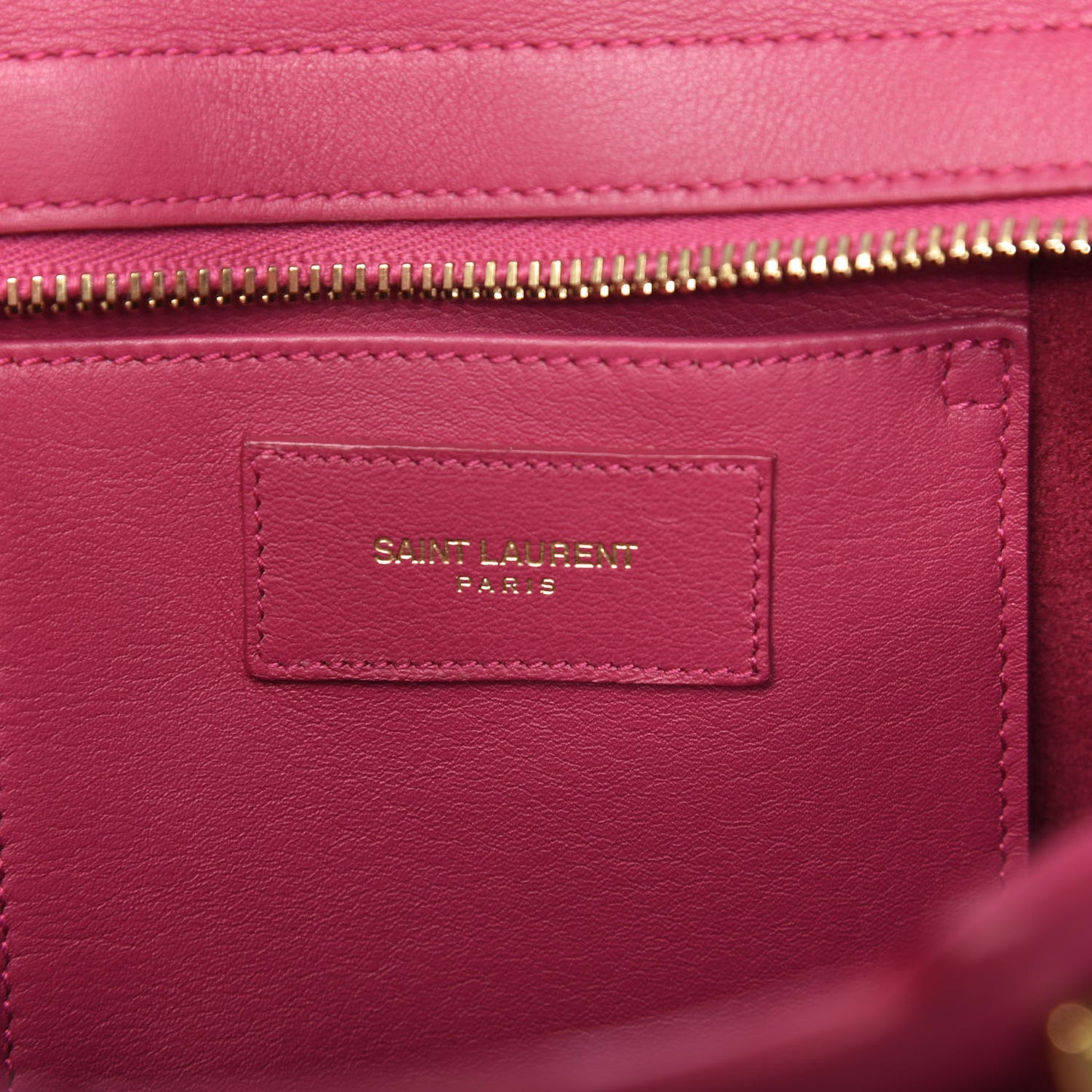 Calfskin Small Classic Y Cabas Fuchsia