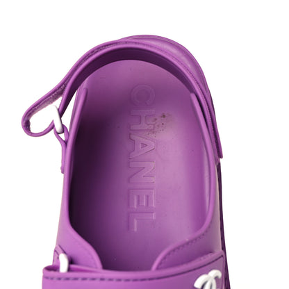 Chanel Rubber CC Dad Sandals 41 Purple 14 of 18