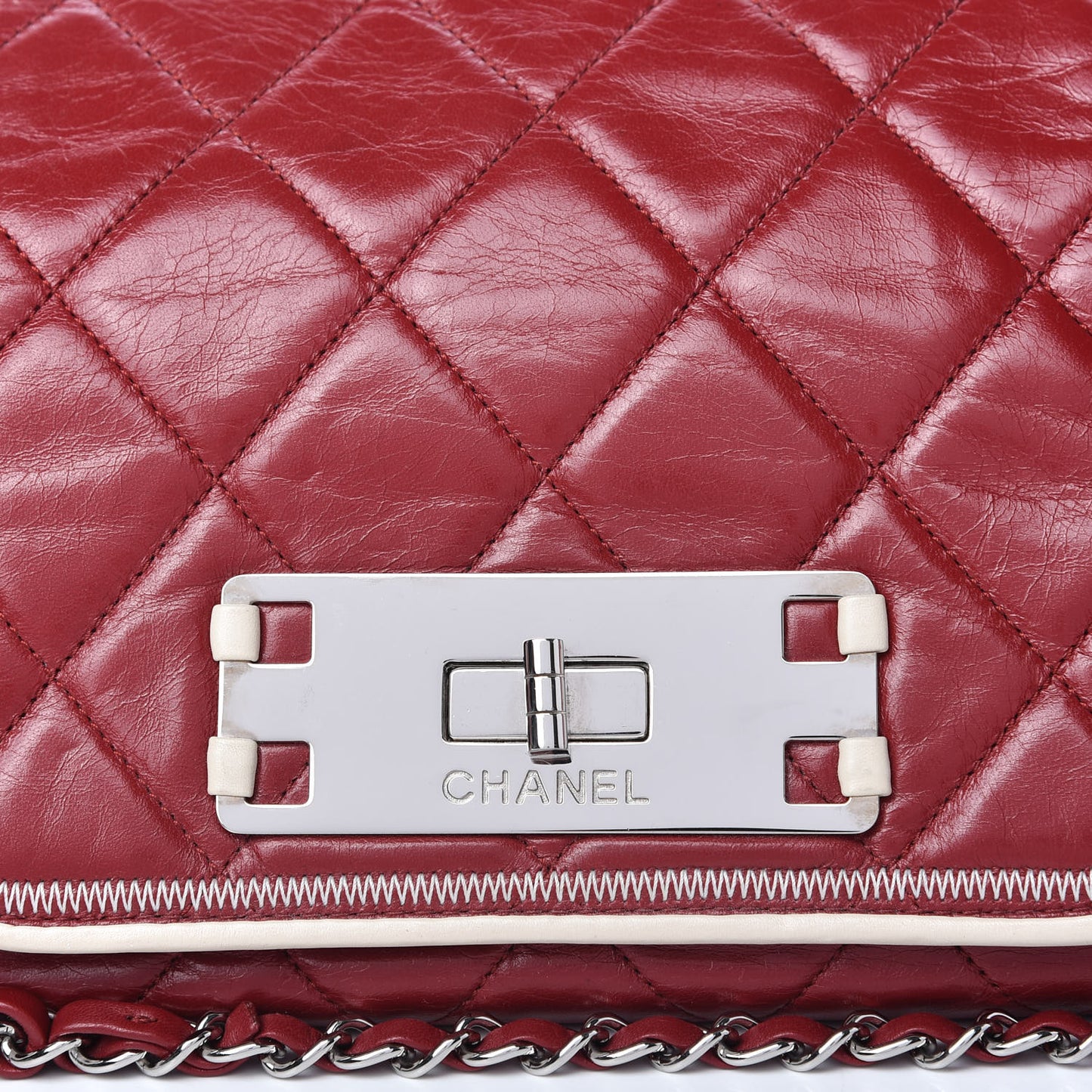 Lambskin Quilted Accordion Mademoiselle Flap Red