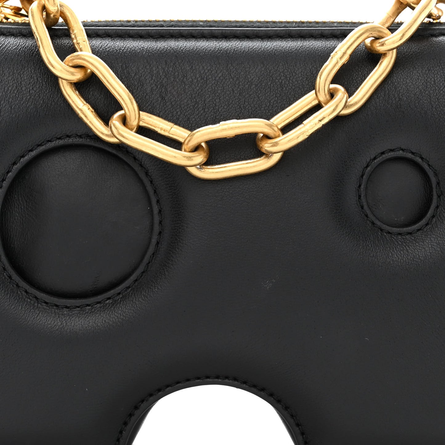 OFF WHITE Calfskin Burrow Chain Bag Black