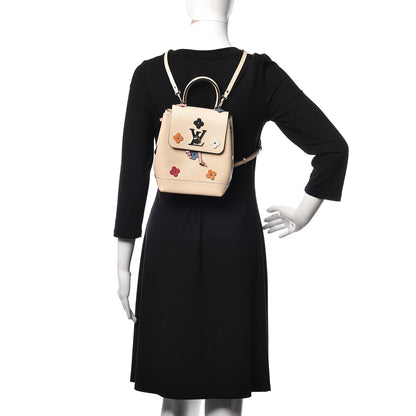 Louis Vuitton Calfskin Flowers Lockme Mini Backpack Creme 2 of 10