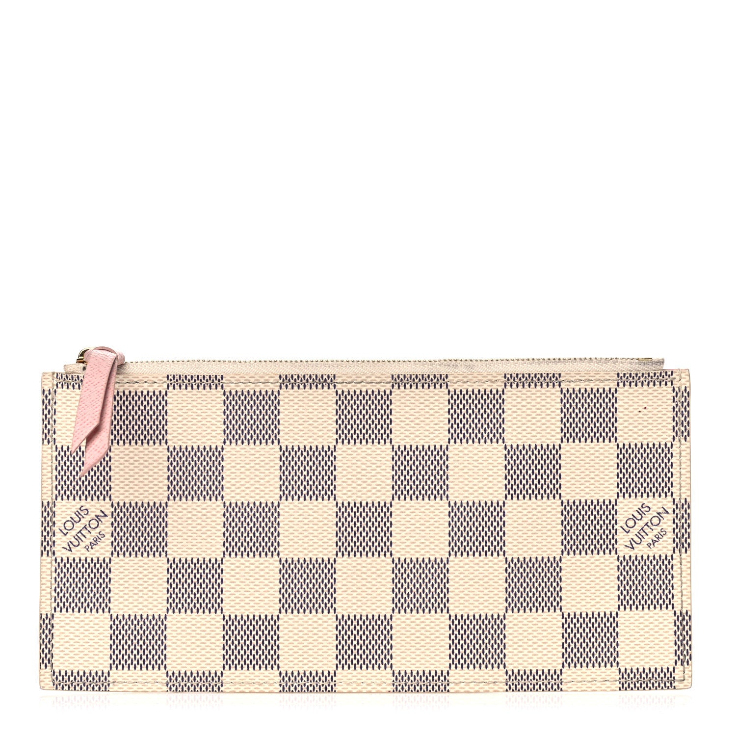 Louis Vuitton Damier Azur Felicie Chain Wallet Zippered Insert Rose Ballerine 1 of 12