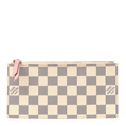 Louis Vuitton Damier Azur Felicie Chain Wallet Zippered Insert Rose Ballerine 1 of 12