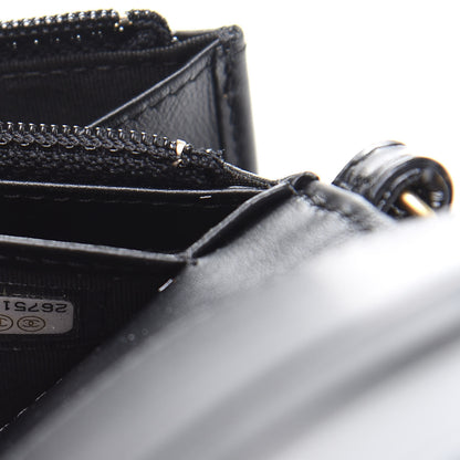 Chanel Glazed Calfskin Quilted Long Wallet With Handle Black 11 of 13