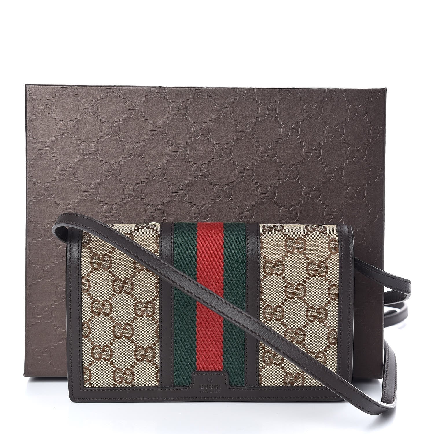 Gucci Monogram Web Strap Wallet Dark Brown 11 of 11