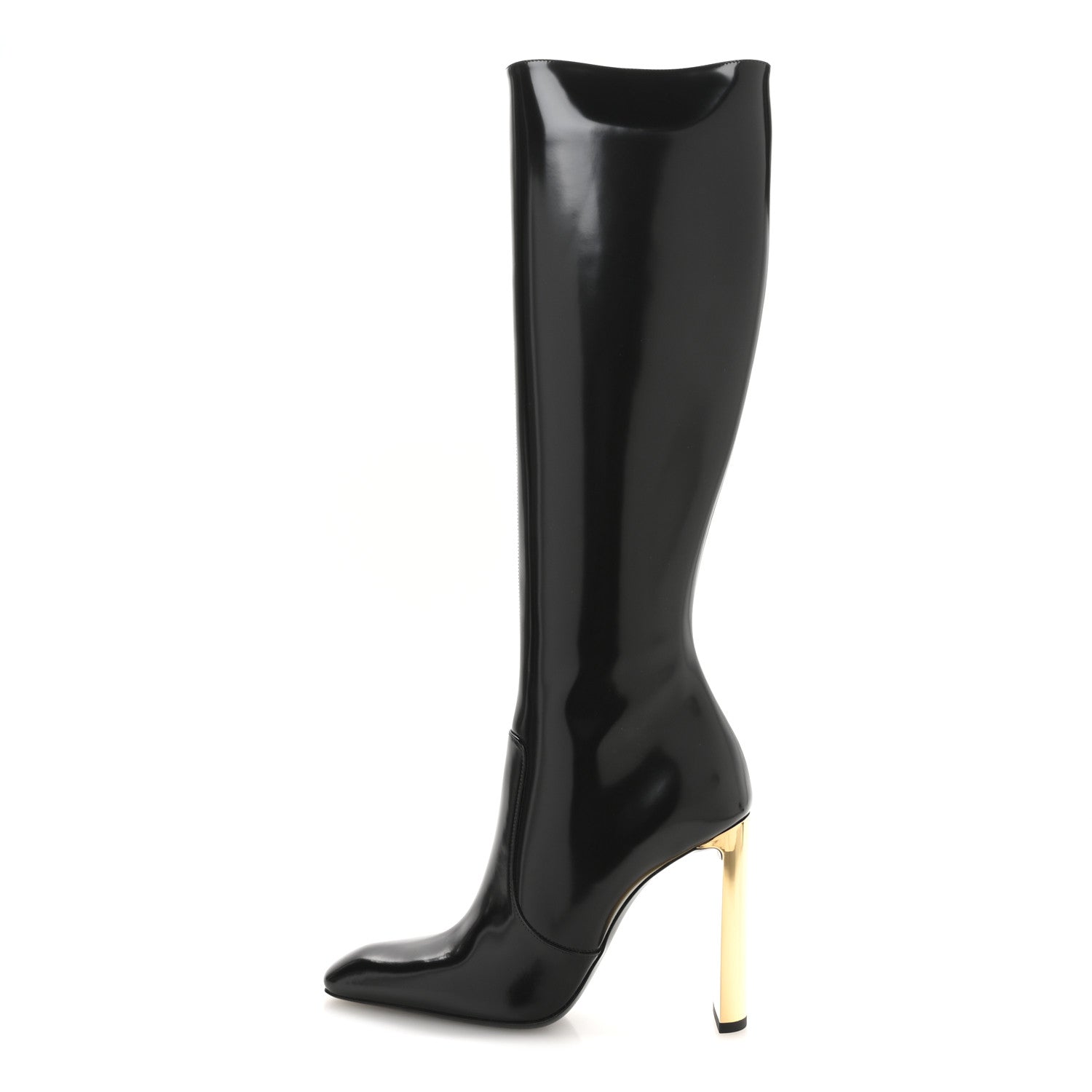 Saint Laurent Vitello Marilyn Auteuil 105 Knee High Zip Boots 38 Black 1 of 9