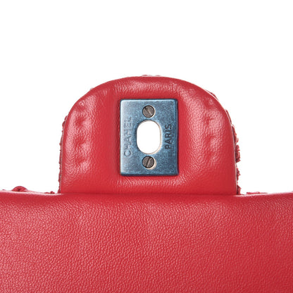 Chanel Lambskin Crochet Embroidered Small Flap Red 8 of 9