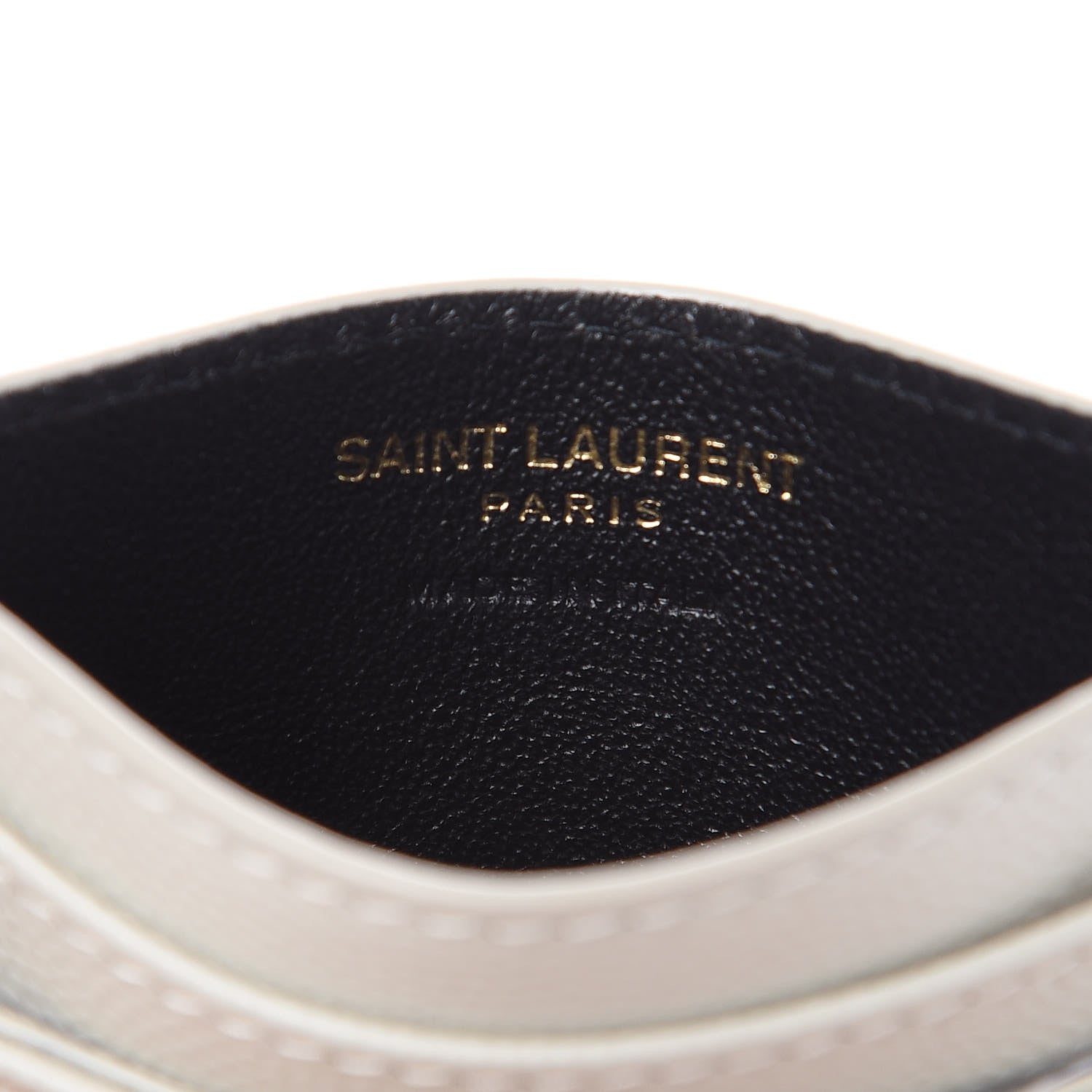 Saint Laurent Grain De Poudre Matelasse Chevron Card Case Crema Soft 6 of 7