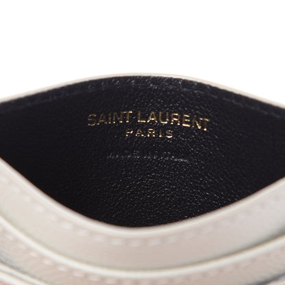Saint Laurent Grain De Poudre Matelasse Chevron Card Case Crema Soft 6 of 7