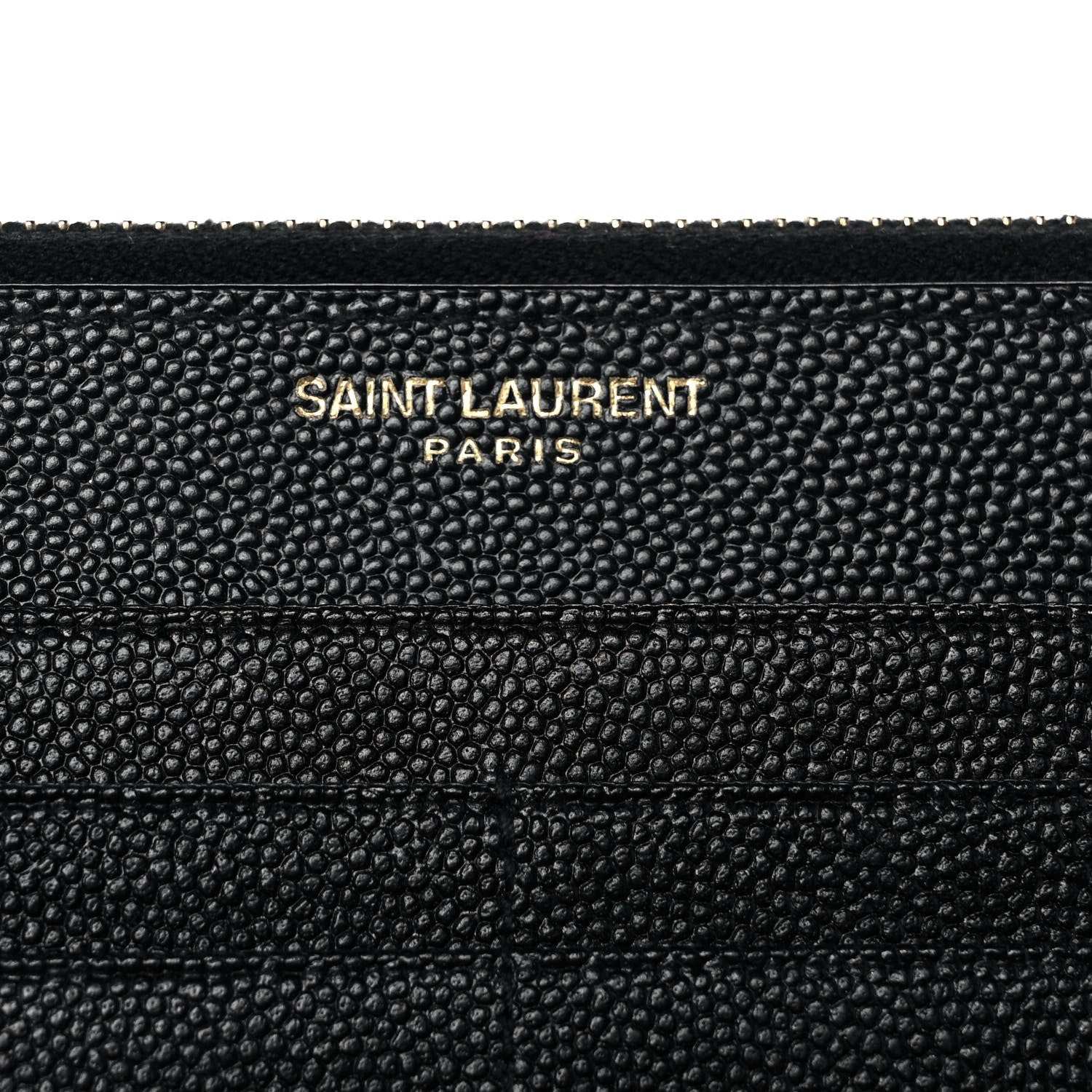 Saint Laurent Grain De Poudre Embossed Monogram Uptown Large Wallet Black 6 of 10