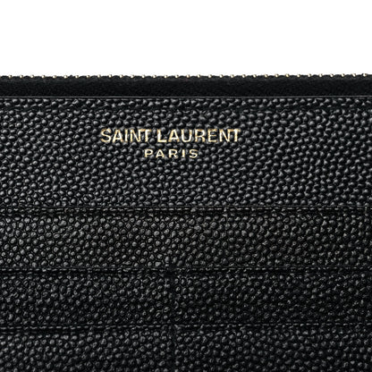 Saint Laurent Grain De Poudre Embossed Monogram Uptown Large Wallet Black 6 of 10
