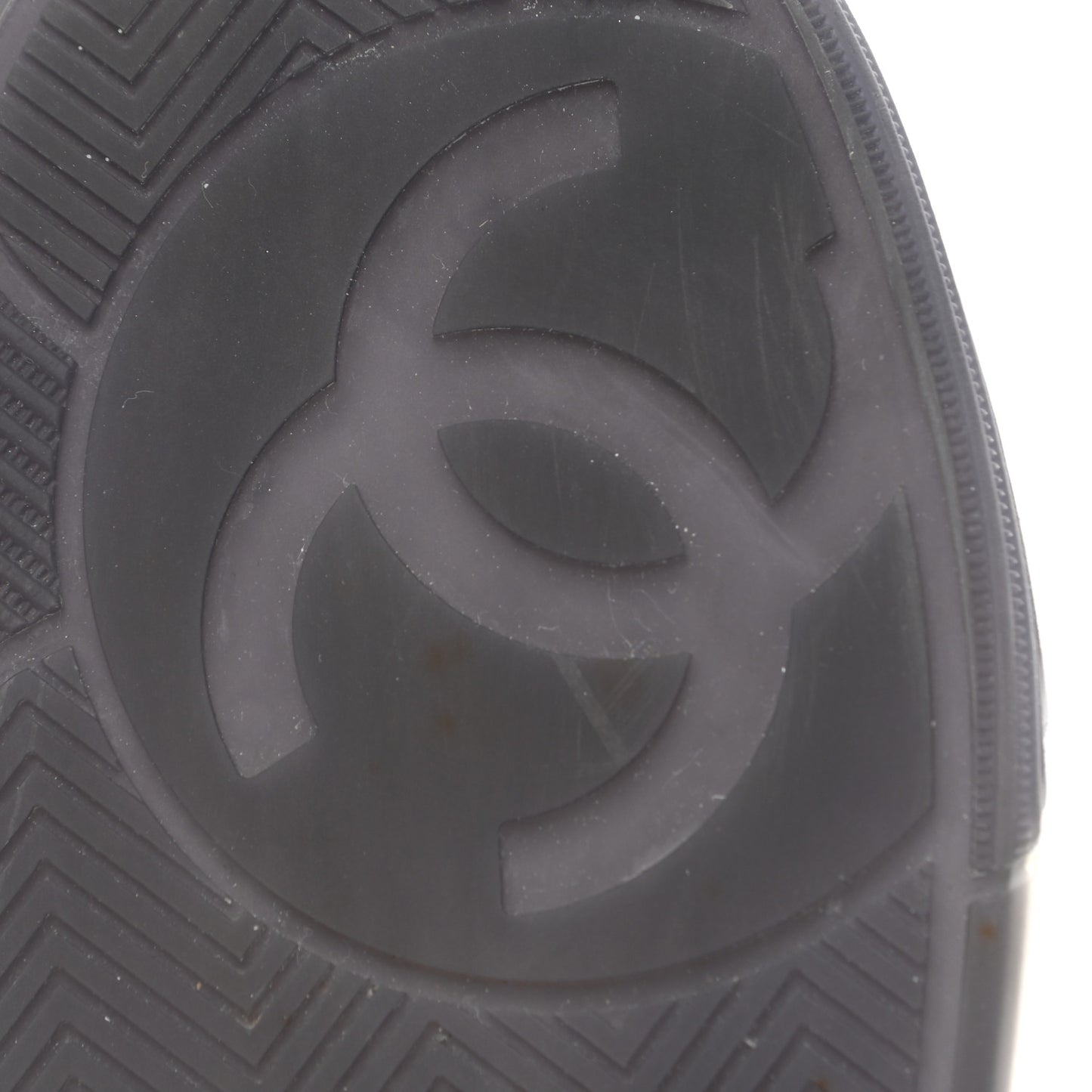 Grained Calfskin Fabric Womens Logo Sneakers 38.5 White Black