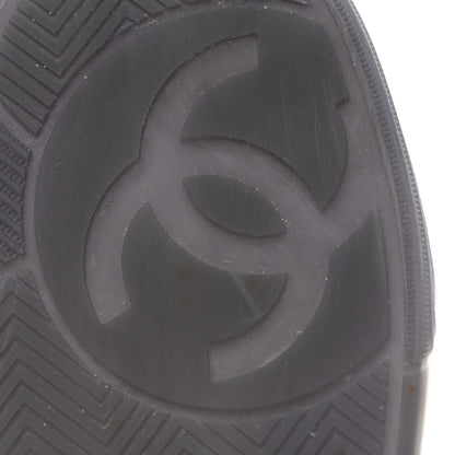 Chanel Grained Calfskin Fabric Womens Logo Sneakers 38.5 White Black 9 of 11