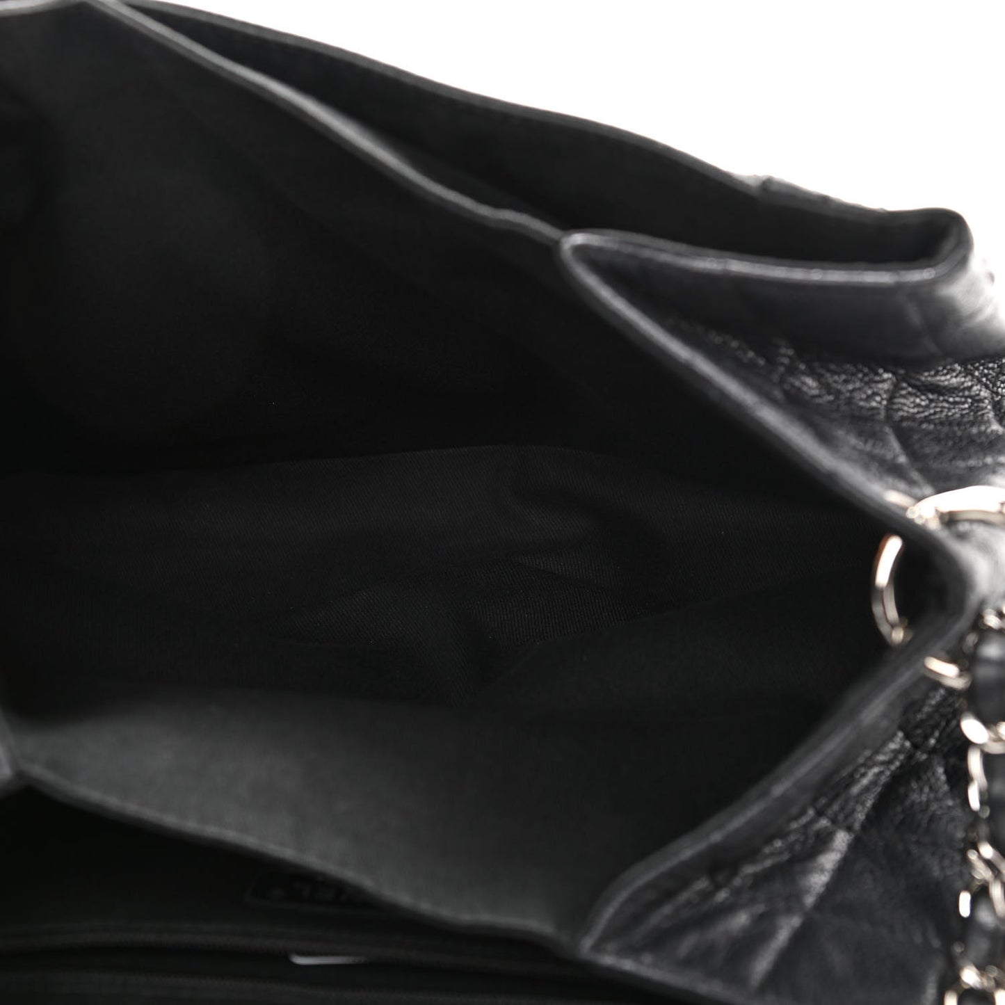 Caviar Quilted Timeless Accordion Flap Black