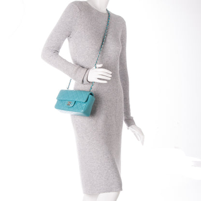 Chanel Lambskin Quilted Mini Rectangular Flap Turquoise 2 of 7