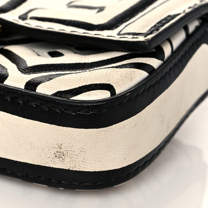 Fendi X JOSHUA VIDES Nappa Vitello King FF Embossed Nano Baguette Charm White Black 8 of 10