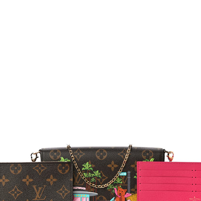 Louis Vuitton Monogram 2021 Christmas Animation Hollywood Pochette Felicie Chain Wallet Fuchsia 8 of 17