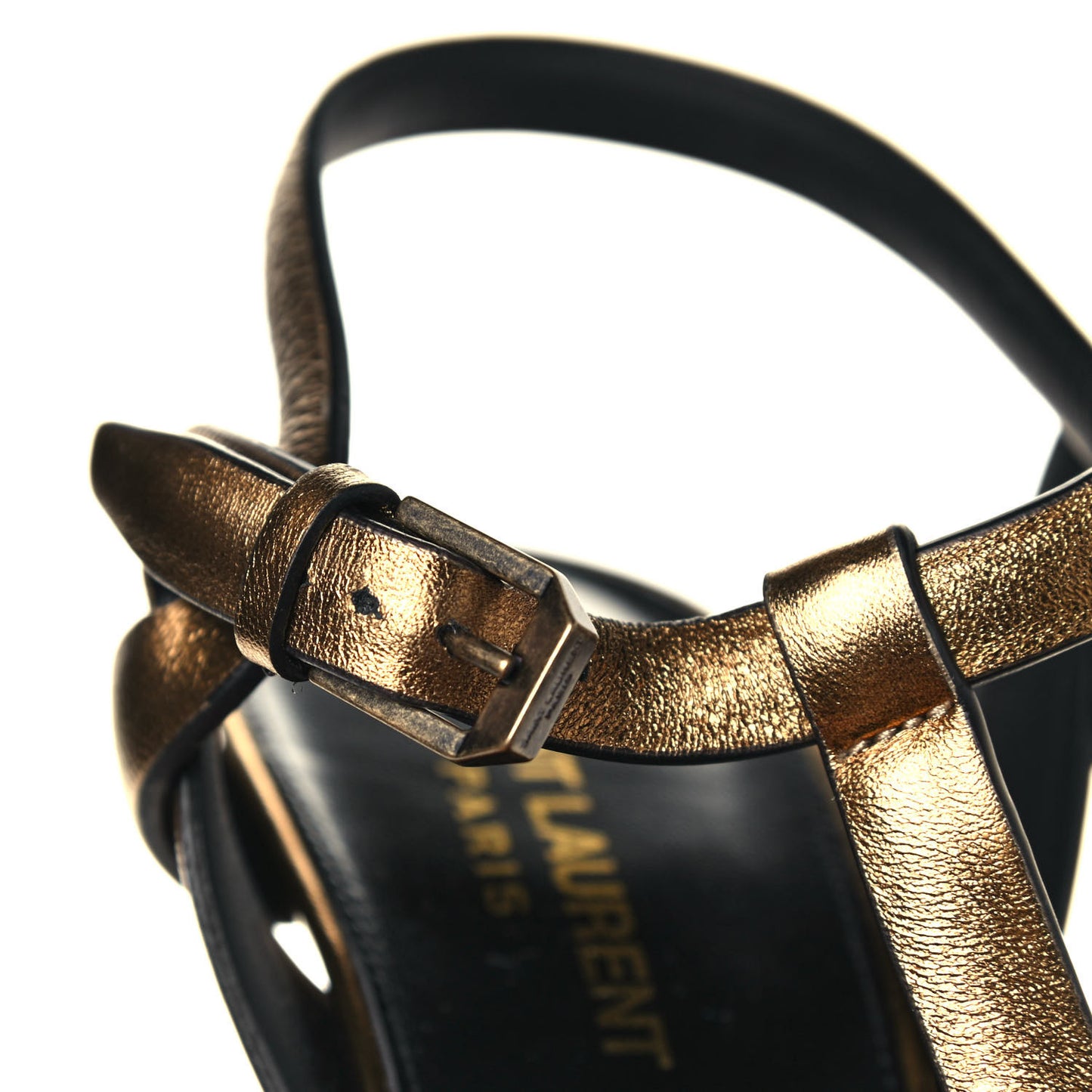 Metallic Calfskin Tribute 105 Sandals 39 Dark Gold