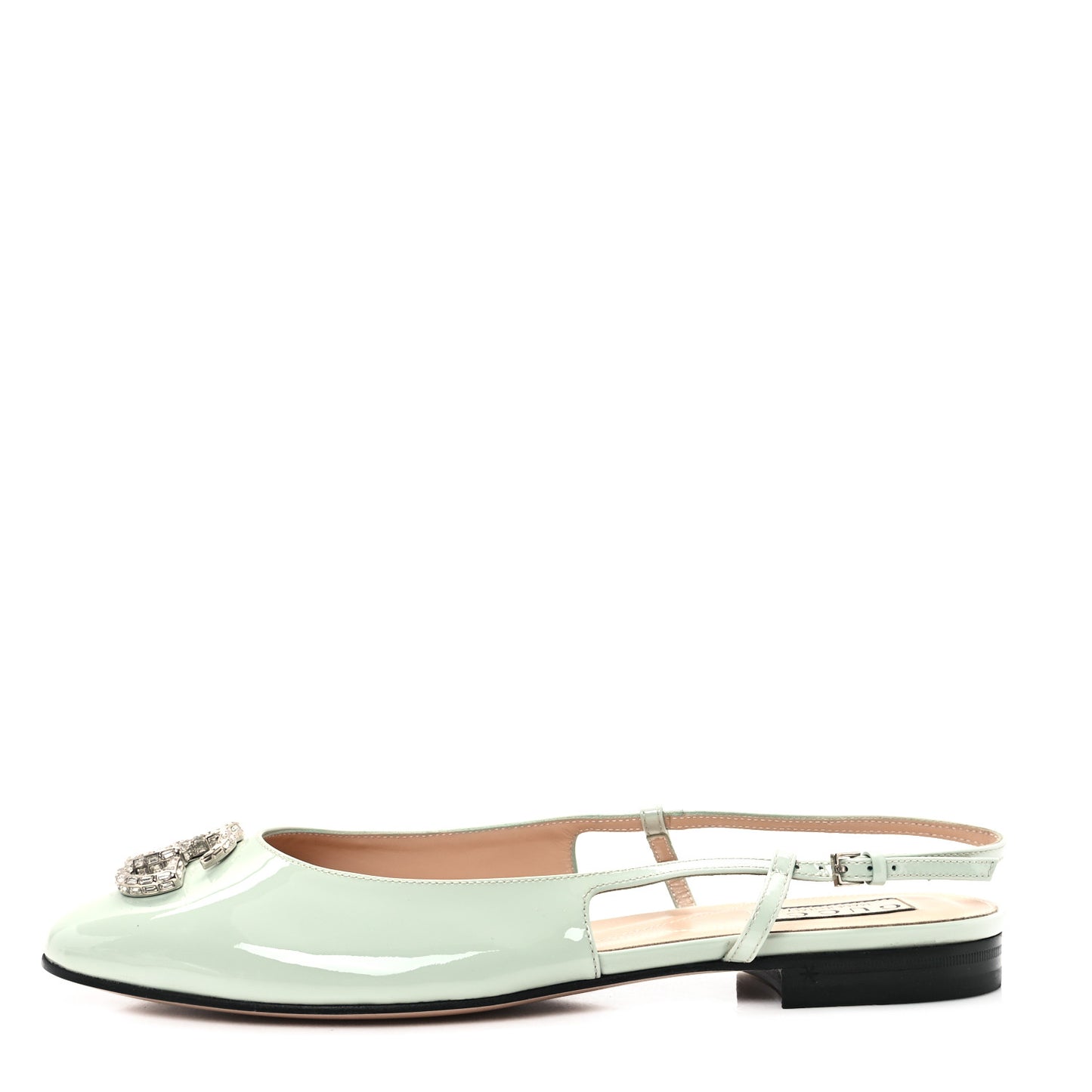Vernice Crystal GG Ballet Flats 41 Salvy Green