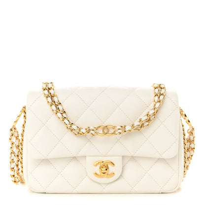 Chanel Caviar Quilted Mini CC You Flap White 1 of 9