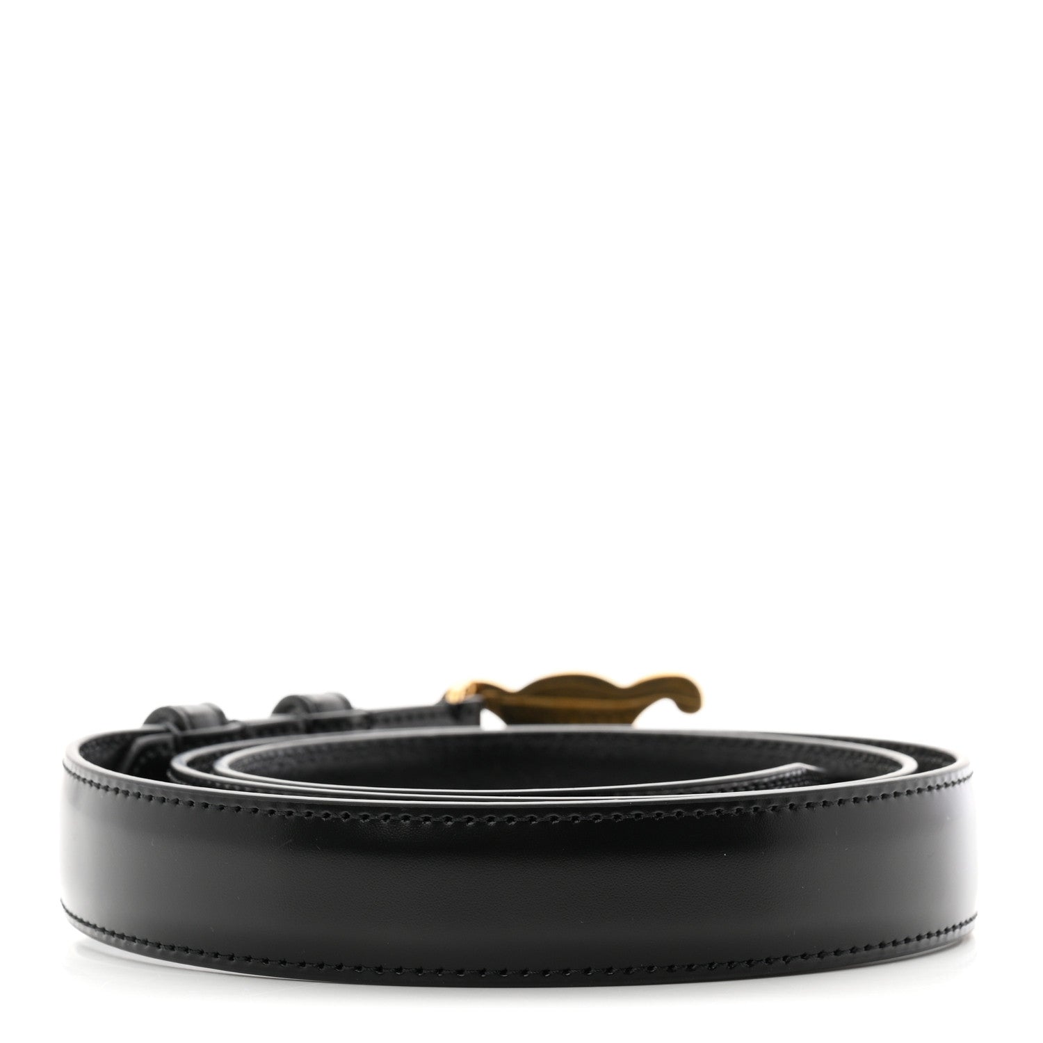 Celine Taurillon Calfskin Medium 25mm Triomphe Belt 90 36 Black 2 of 7