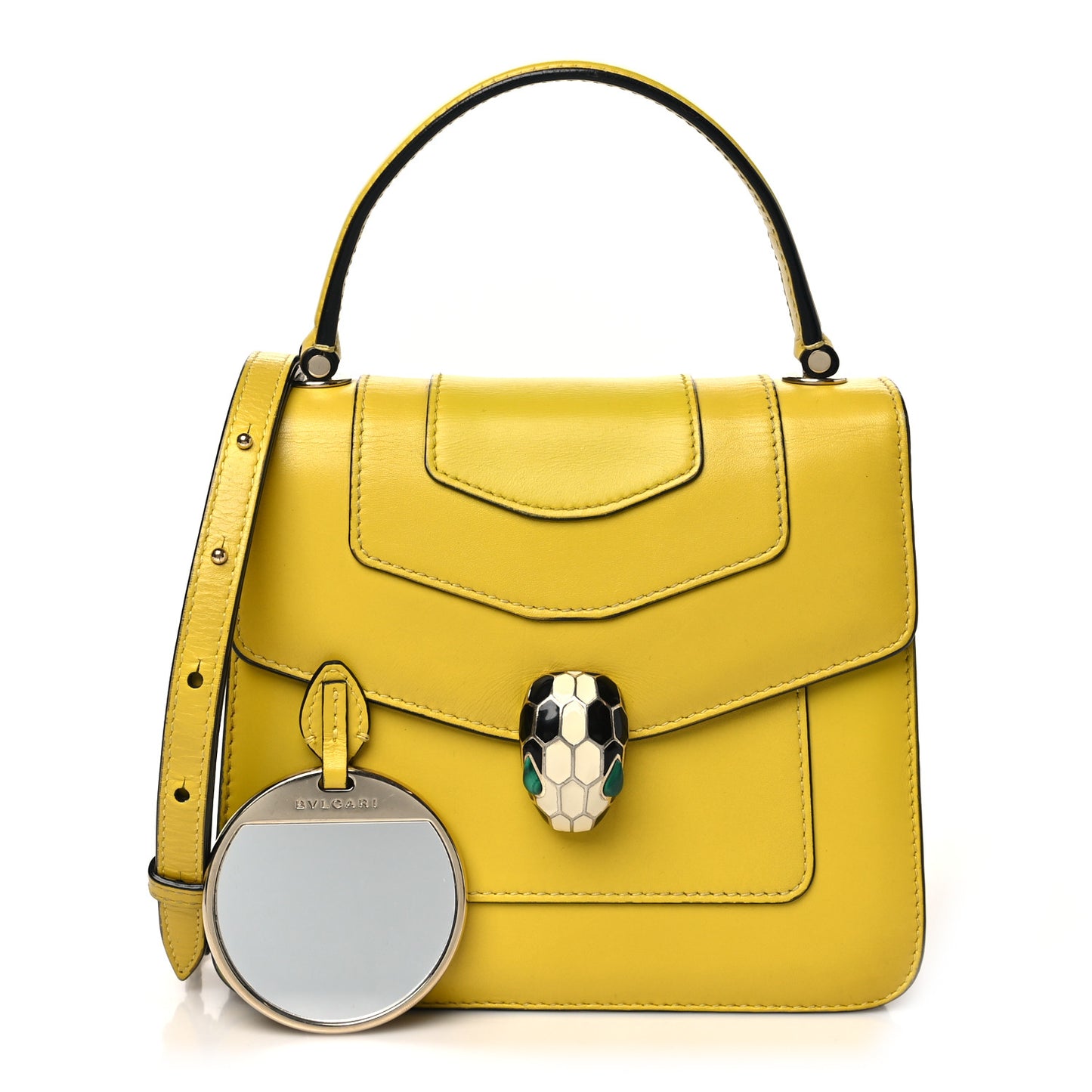 Calfskin Serpenti Forever Top Handle Yellow